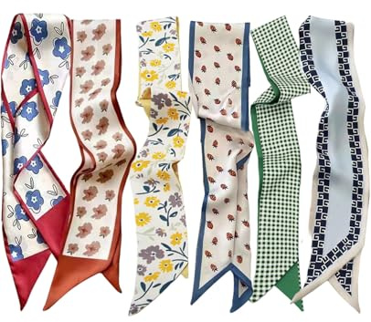 Hioyiwse Purse Scarf Handbags For Women Skinny Hair Neck Accessories Scarves With Bag Scarfs Handle Fashion Lightweight 37.8x 2.6inch 14
