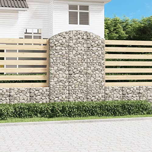 ShCuShan Gabione mit Hochbogen 150x30x200/220 cm Verzinktes Eisen Gabionengitter Gabionen SäUle GabionenköRbe Gabionen Zaun