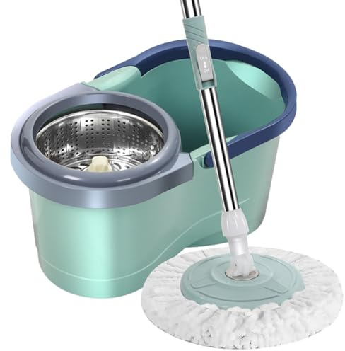 Set Clean Twist Disc Mop Ergo Lave Sol, Set Clean Twist M Ergo, Seau essoreur et Balai à Plat essorage Facile, vadrouille Spinn pour Le Nettoyage des sols, Seau de vadrouille en Microfibre