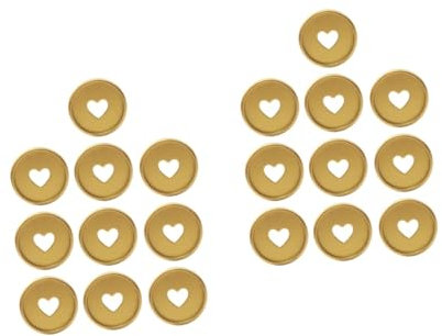 Parliky 20 Stk Pilzlochbinder Tagebuch-bindescheiben Buchgebundene Lieferungen Liebesring Bindemittel-erweiterungsscheiben Runde Ringbücher Durchsichtige Discs Büromappen Herz Golden Abs