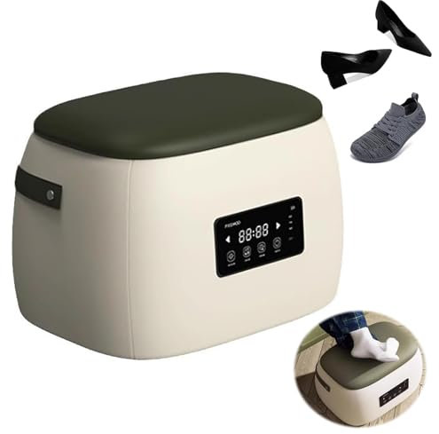 oiakus Shoe Cleaning Box + Shoe Changing Stool 2in1, Portable Multifunction Smart Shoe Changing Stool, for Mask, Shoes, Cell Phone, Key Remove Odor, Eliminate Bad Odor and Sanitize Shoes, for Home