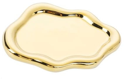 BBTISG Cloud Schmucktablett, Keramik Schmuckring Schmuckschale Badezimmer Schminktisch Tablett für Organizer, Schlüssel, Ringe, Schmuck, Uhr (Gold)