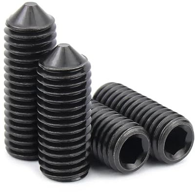 Generisch M2,5 M3 M4 M5 M6 M8 M10 M12 Gewindestifte mit Kegelspitze, Bolzen, Güteklasse 12,9, schwarzer Stahl, Innensechskantschraube mit Innensechskant(M10x30mm-5pcs)