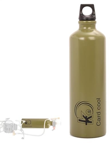 Leere Brennstoffflaschen für Campingkocher, 750 ml, Metall-Behälter für flüssige Brennstoffe, Zusatzstoffe, tragbare Kraftstoff-Tankflasche, Benzin, Flüssigkeit, Öl, Behälter für Outdoor-Abenteuer