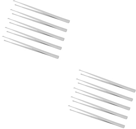 COLLBATH 10 Stk Ohrenreiniger Augenbrauenpinzette Werkzeug Für Ohrenschmalz Kürette Ohr Tweaser Ohrabstrich Professionelle Ohrenentfernung Haarpinzette -ohrstöpsel Twizzer Silver
