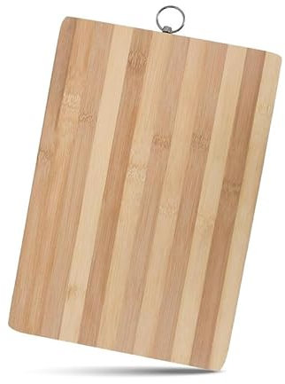 STL Bamboo Wooden Chopping Board 9x13Inch Organic Cutting Board Non-Slip Kitchen Blog Cutting Board Thick Chopping Panel Ideal for Carving Meat, Cutting Vegetables, Cheeses, Bread and Food Preparation