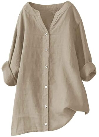 Musselin Bluse Damen Leinenbluse Damen Sommer Langarm Große Größen Hemdbluse Blusenkleid Baumwolle Leinen Elegant Weiß Longbluse Blusenshirt Bügelfrei Schwarz Mittelalter Tuniken Damenblusen