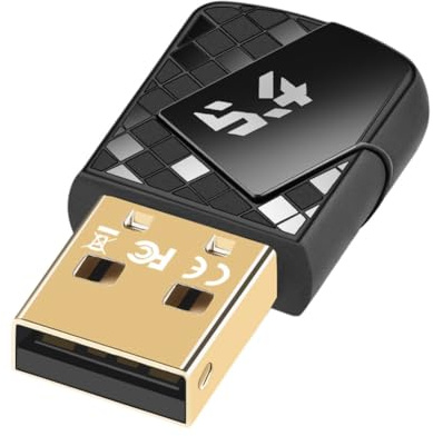Slicooken Adattatore Dongle USB Bluetooth 5.4, Ricevitore Audio, Trasmettitore, Unità Gratuita per PC, Altoparlante, Mouse Wireless, Tastiera