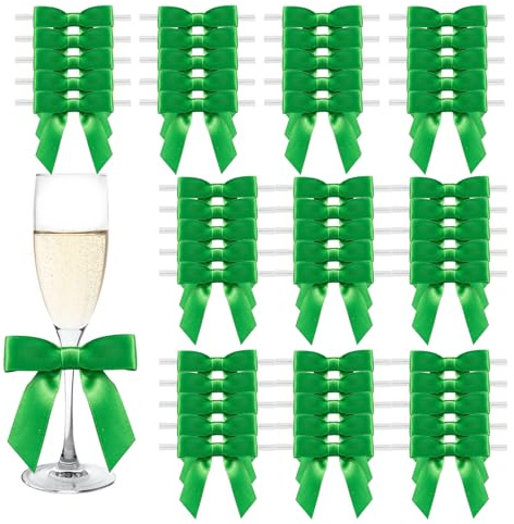 MORSUNBELA Geschenkschleifen Kleine Schleifen Geschenk Deko Grün | 50 Stück Geschenkschleifen für Weihnachten,Hochzeiten und kreative Geschenkverpackungen,kleine Schleifen als festliche Deko