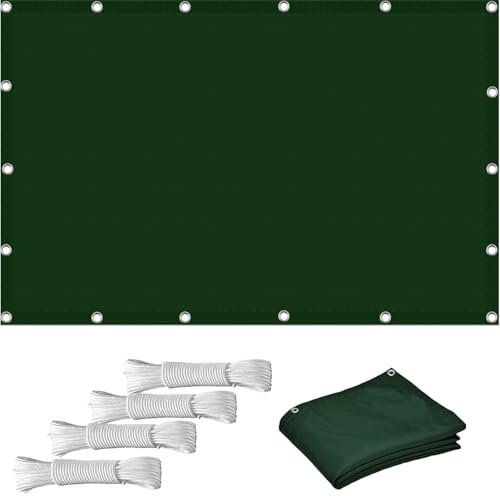 Vela ombreggiante 3,5x1m 185GSM Antivento e permeabile Anti UV 95% Tasso di ombreggiatura Telo ombreggiante con blocco solare per terrazza Rete ombreggiante esterna Verde scuro con corda gra