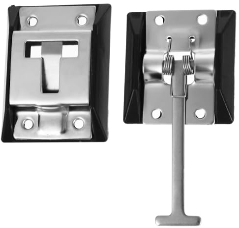 Didiseaon T-Style Entry Door Catch Holder Stainless Steel Air Hook Door Latch for Trailer Motorhome and Campervan Entry Doors 4.80 in Coated Finish