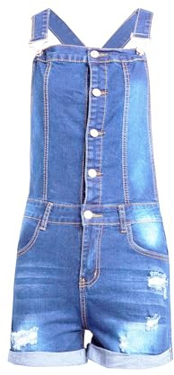 YIzdegg Salopette da donna estivi, jeans corti, in denim, comodi elastici, da lavoro, con cinghie con fibbia, comodi pantaloncini cargo da donna, con tasche Jumpsui, Azzurro, XXL