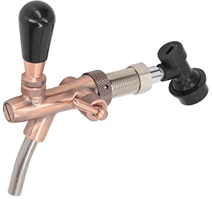 FZCXHONJ Robinet de bière Pression G5/8 en Laiton et Acier Inoxydable, réglable avec connecteur Rapide, Compatible avec la Plupart des fûts de bière.
