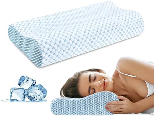 CSEDF-CRYP Oreiller en Mousse à Mémoire de Forme, Confort Doux et Agréable pour Un Sommeil Paisible, Housse Respirante et Rafraîchissante (50x30cm)