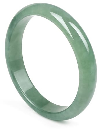 Generisch Jade Armreif aus echtem Edelstein – Naturgrüner Bangle handgeschliffen – Glücksarmband für Damen – Größen 53 bis 65 mm – Spiritueller Schmuck – Geschenkidee mit Bedeutung