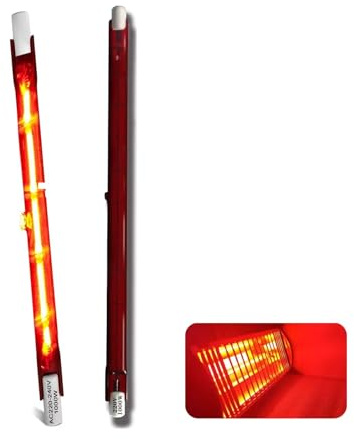 Infrarotlampe 1000W, Infrarot Heizlampe Dimmbar, R7S 254mm Ruby Halogenstab 1000LM, Rot Terrasse Heizung Lampe für Heatmaster U3, 230V Quarz Halogen Lampe Wärmelampe kein Flimmern, 10mm Ø, 2 Stück