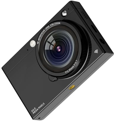 TFixol Appareil photo numérique CCD portable 4K WiFi Caméra vidéo numérique 64 MP 2,83 pouces Écran IPS Manuel/Auto Focus 28X Digital Flash intégré 80 Effets de filtre Anniversaire Festival Étudiants