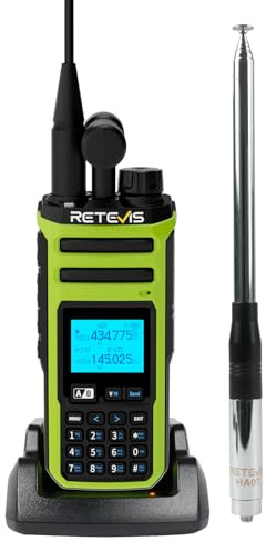 Retevis A3 Funkgerät, Quadband-Amateurfunk, AM/SSB/FM/AIR-Modi, Dual Channel, 2500 mAh, Walkie-Talkie mit Einstellbarer Leistung für Jagd, Reisen, Camping (1 Stück)