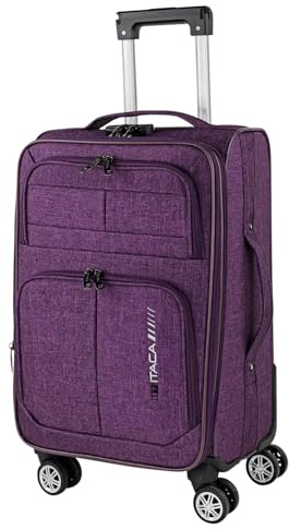 ITACA - Koffer Klein Handgepäck - 4 Rollen - Handgepäck 55x40x20 Leicht und Robust - Reisekoffer Klein aus Hochwertigen Materialien, Violet