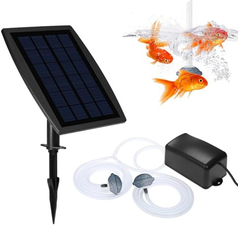 Bomba aireadora Solar, aireador Solar con Burbujas de Aire, Juego de oxigenador de Acuario, Bomba de Aire hidropónica, 3 Modos, oxigenador portátil para Plantas hidropónicas, Tanques Anchos de
