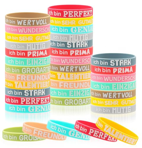 YFLeomry Motivationsarmbänder Kinder mit Positiven Silikonarmband Kinder | Gummiarmbänder in Mutmache , Geschenk für Grundschule Geschenke Schüler Teenager