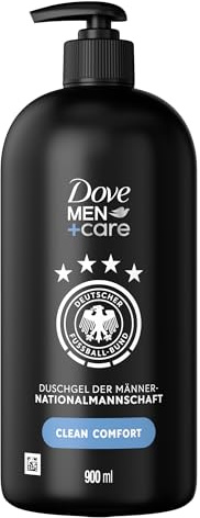 Dove Men+Care DUSCHGEL/FLUESSIGSEIFE Clean Comfort DFB-Edition – das Duschgel der Männernationalmannschaft mit 24H Pflege Effekt 900 ml
