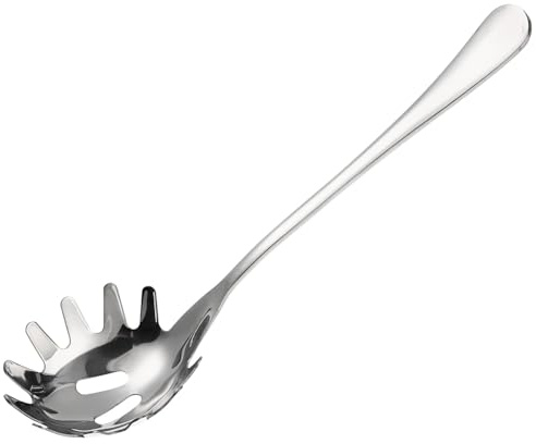 IMIKEYA Cuchara Para Espaguetis y Fideos Acero Inoxidable 28 Cm Antiadherente Multifuncional Para Cocina Casera Servidor De Pasta Utensilio De Cocina