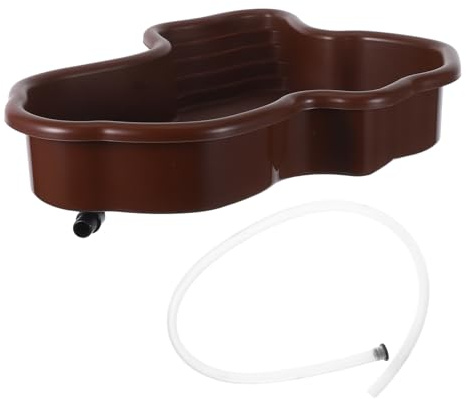 Hemobllo Bassin de Baignade pour Tortues avec Rampe Accès Plateforme de Repos pour Terrarium Accessoire Hydratation pour Reptiles et Tortues Aquatiques