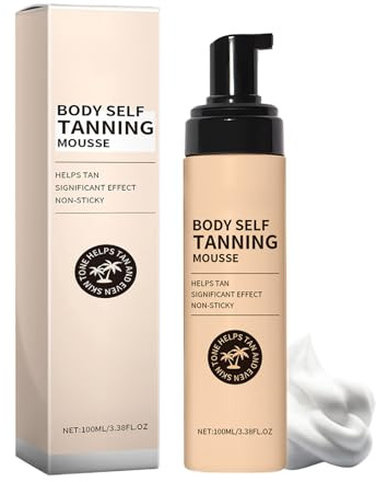 Tyinerc Mousse Auto-bronzante,100ml Hydratant Bronzant Pour La Peau,Mousse Bronzante | Pour Femmes Et Hommes, En Plein Air, Vacances, Plage, Mariage, Soirée, Rendez-vous