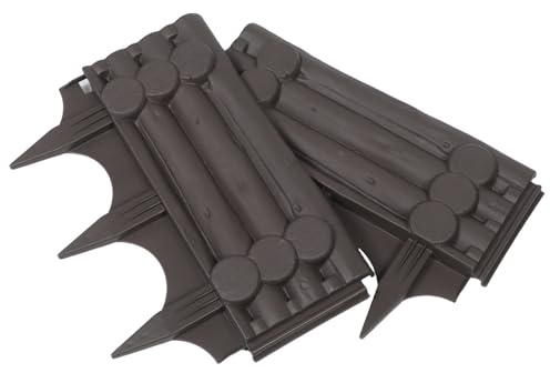ROMISBABA Lot de 2 Panneaux de Clôture Décorative Extérieure en Plastique Imitation Bois Couleur Terre Cuite Bordure de Jardin pour Pelouse et Parterres de Fleurs Barrière Protectrice