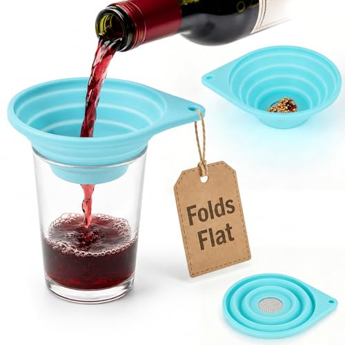 Fukaisu Colador de Malla Fina, Colador Malla Fina Plegable Embudo de Silicona Té con Rejilla Acero Inoxidable Apto para Lavavajillas Adecuado para Hogar Viajes Camping y Oficina