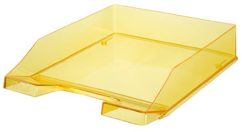 HAN Briefablage Klassik, 1 STÜCK, Moderne, transparente und stapelbare Ablage im frischen Design bis Format A4/C4, 1026-X-25, transparent-gelb
