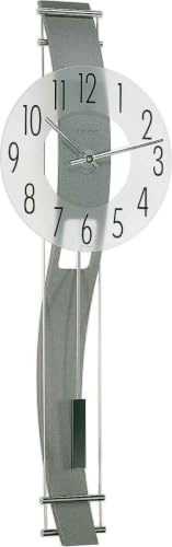 Hermle 70644-292200 Pendelwanduhr mit gefrostetem Glaszifferblatt, Grau