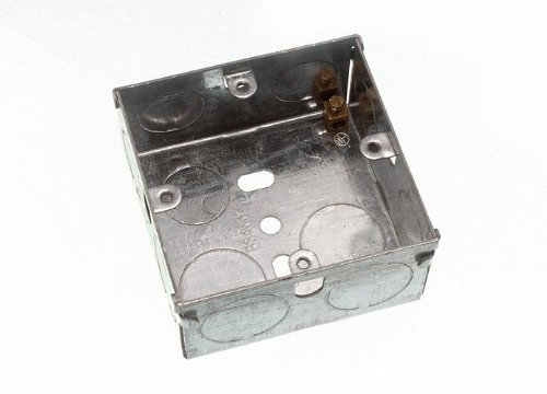 Lot von 100 Unterputz Metall Pattress Elektro Back Box Single 1 Gang 35Mm