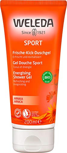 WELEDA Bio Sport Duschgel vegan - Naturkosmetik Arnika Duschseife für Frauen & Männer mit Rosmarin / Lavendel Duft - Natürliche Hautpflege Dusche zur Reinigung von Gesicht & Körper (1x 200ml)