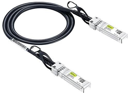 10Gtek Câble SFP+ DAC 10Gbit/s 1 Mètres, 10GBASE-CU Twinax en Cuivre Passif à connexion directe, Compatible avec Cisco, Ubiquiti UniFi, TP-Link, Netgear, D-Link, Zyxel, Mikrotik et plus