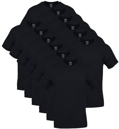 Gildan Men's Crew T-Shirts, Multipack, Style G1100, Black (6-Pack), Large