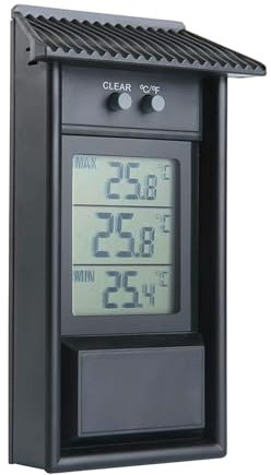 Digital Green Greenhouse Thermometer,Digital Thermometer -20-50℃ Waterproof Max Min Garden Thermometer ABS Temperature Gauge Outdoor Wall Mounted Temperature Meter for Garden Greenhouse,±1℃