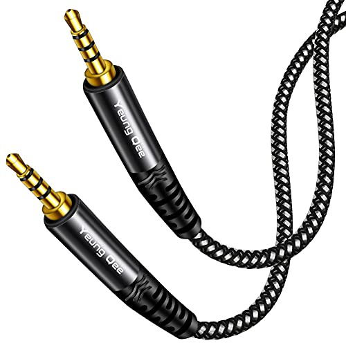 Yeung Qee 3.5mm Male to Male Audio Cable 2M,4 Pole 3.5mm Aux Cable TRRS Male to Male Audio Cable, Aux Cord for Headphones, PS4,Phone, Tablets, Headset, PC, Laptop and More (2M)