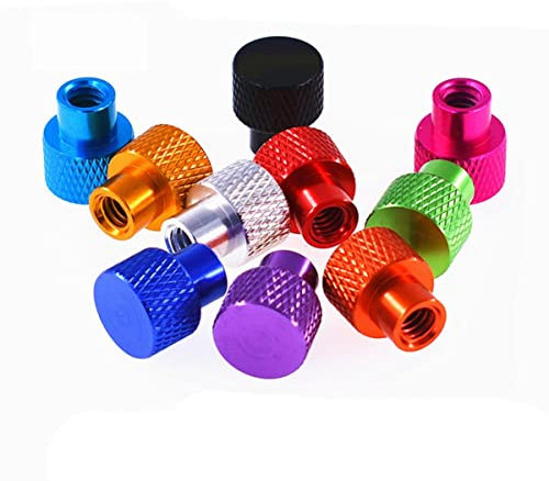 10 Stück gerändelte Aluminium Rändelmutter M3 M4 M5 M6 M8 Sackloch Rahmen Handmutter zum Festziehen von Aluminium Handmuttern-M5,Schwarz