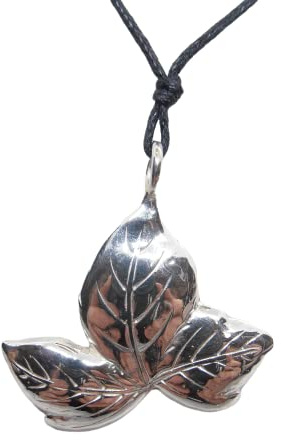 Feuille D'Lierre : Pendentif en Argent 925 - Lierre Porte-Bonheur - Grimpante - Pendentif Avec Ras-Du-Cou En Corde