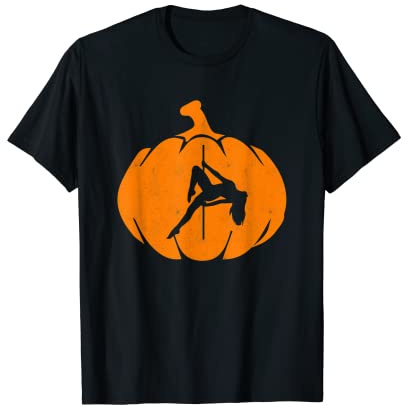 Halloween Pole Dance Kürbis Pole Dancer T-Shirt