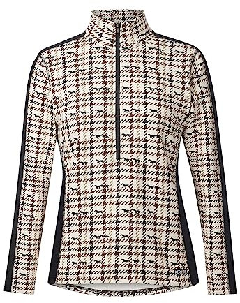 Kerrits Maulkorb Nuzzle Fleece Halber Reißverschluss - Print Vanilla Plaid Weidegröße S