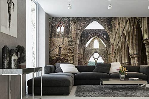 Papier peint photo en intissé Motif ruines - 375 x 250 cm (avec colle) - Papier peint non tissé - Panoramique Mural - Pour salon, chambre, bureau, cuisine - Prêt à être monté