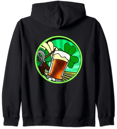 Chope irlandaise trèfle avec bière | Saint Patrick Sweat à Capuche