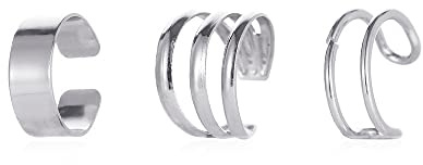 BSLVWG Boho Knorpelring Ohrringe Double Lines Ear Cuffs Set Minimalist Fake Helix Earcuff Earrings Simple No Piercing Earrings Jewelry for Women and Girls