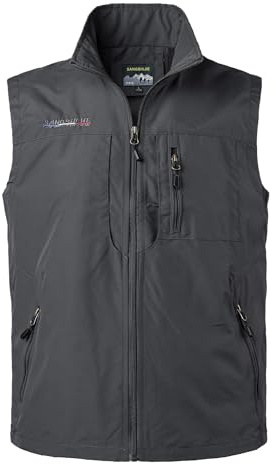 Herothorn Herren Anglerweste Outdoor Weste mit Vielen Taschen Leichte Sommerwesten Ärmellose Jacke Safari Jagd Fotografie Funktionsweste