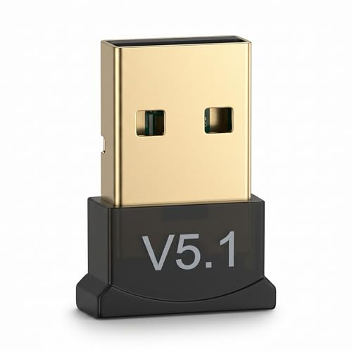 Zunate Adaptateur USB BT sans Fil V5.1, Adaptateur Bluetooth sans Lecteur ABS Noir Portable pour Les Entreprises à Domicile