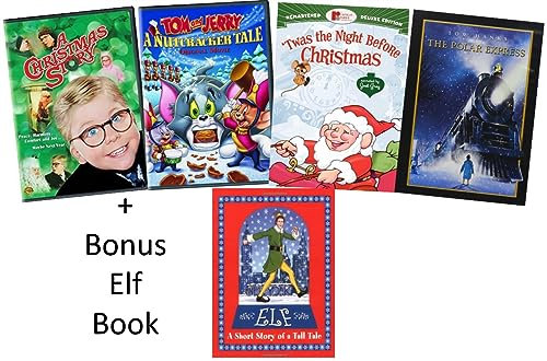4-Film Kids Holiday Movie Collection: The Polar Express (Widescreen Edition)/ Tom & Jerry: A Nutcracker Tale / Twas the Night Before Christmas/ A Christmas Story [DVD] + Bonus: Elf a Short Story Tale