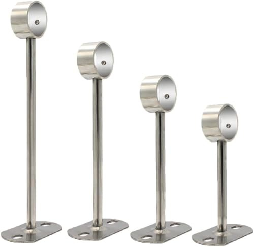 Lot de 4 Support De Tringle A Rideaux en Acier Inoxydable, Support Barre Penderie Montage Support de Garde-Robe pour Barre de Rideau de Douche Mural à Suspendre pour Armoire Vêtements Cintre Chambre